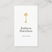 Eenvoudige Faux Gold Key Realtor-Logo Visitekaartje (Voorkant)