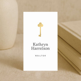 Eenvoudige Faux Gold Key Realtor-Logo Visitekaartje