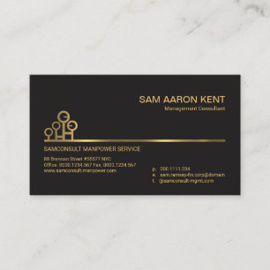 Eenvoudige Faux Gold Line Manpower Motif Consultan Visitekaartje