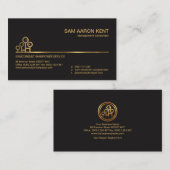 Eenvoudige Faux Gold Line Manpower Motif Consultan Visitekaartje (Voorkant / Achterkant)