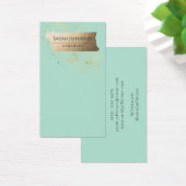 Eenvoudige Faux Gold Mint Modern Earring Display C Visitekaartje (Bureau)