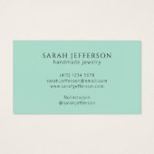 Eenvoudige Faux Gold Mint Modern Earring Display C Visitekaartje (Achterkant)