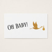 Eenvoudige Faux Gold Stork Gift Registry Behuizing Visitekaartje (Voorkant)