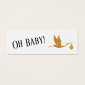 Eenvoudige Faux Gold Stork Insert Cadeauregistrati Mini Visitekaartjes (Voorkant)