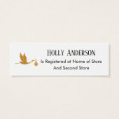 Eenvoudige Faux Gold Stork Insert Cadeauregistrati Mini Visitekaartjes (Achterkant)