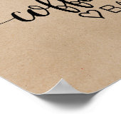Eenvoudige Faux Kraft Calligraphy Coffee Bar Poster (Hoek)