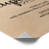 Eenvoudige Faux Kraft Calligraphy Cupcake Flavors Poster (Hoek)