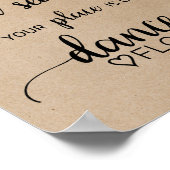 Eenvoudige Faux Kraft Calligraphy Dance Floor Sign Poster (Hoek)