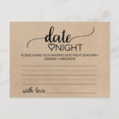 Eenvoudige Faux Kraft Calligraphy Date Night Idea  Briefkaart (Voorkant)
