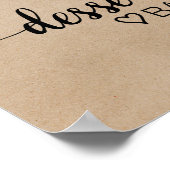 Eenvoudige Faux Kraft Calligraphy Dessert Bar Poster (Hoek)
