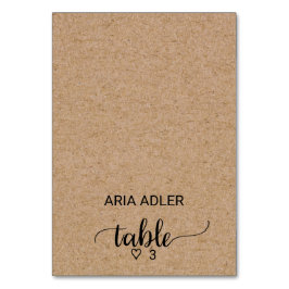 Eenvoudige Faux Kraft Calligraphy Escort Place car Kaart