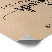 Eenvoudige Faux Kraft Calligraphy Let Love Sparkle Poster (Hoek)
