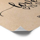 Eenvoudige Faux Kraft Calligraphy Love is Sweet Si Poster (Hoek)