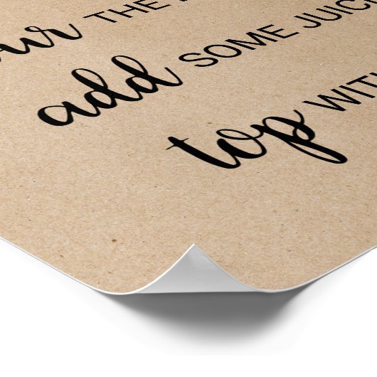 Eenvoudige Faux Kraft Calligraphy Mimosa Bar Sign Poster (Hoek)