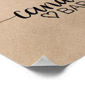 Eenvoudige Faux Kraft Calligraphy Snoep Bar Sign Poster (Hoek)