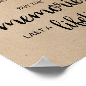 Eenvoudige Faux Kraft Hangover & Memories Sign Poster (Hoek)