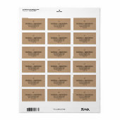 Eenvoudige Faux Kraft Heart Wedding Etiket (Full Sheet)