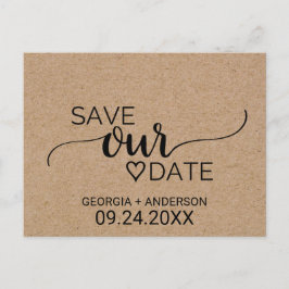 Eenvoudige Faux Kraft-kalligrafie bespaart onze da Aankondigingskaart