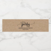 Eenvoudige Faux Kraft Let's Party Bachelorette Waterfles Etiket (Enkel label)
