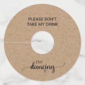 Eenvoudige Faux Kraft... neem mijn Drink niet... i Wijnglaslabel (Voorkant)