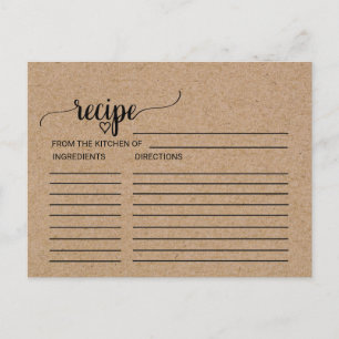 Eenvoudige Faux Kraft Vrijgezellenfeest Recipe Kaa Briefkaart