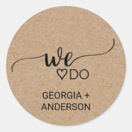 Eenvoudige Faux Kraft We trekken een envelop Ronde Sticker