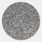 Eenvoudige faux metaalzilver. ronde sticker (Voorkant)
