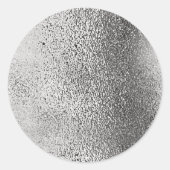 Eenvoudige faux metaalzilver. ronde sticker (Voorkant)
