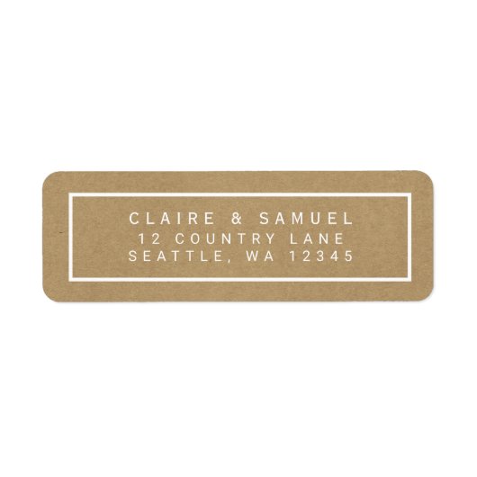 Eenvoudige Faux Rustic Brown Kraft Etiket (Voorkant)