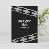 Eenvoudige Faux Silver Chain Adult Birthday Party Kaart (Staand voorkant)