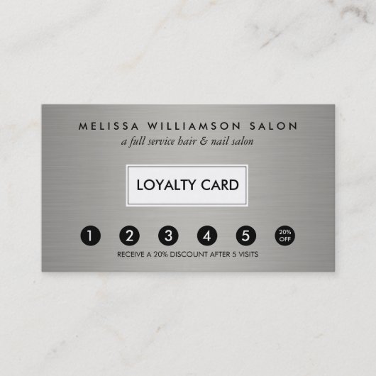 Eenvoudige Faux Silver Customer Loyalty Punch Kaar (Voorkant)