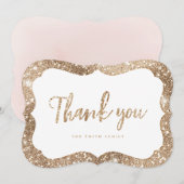 Eenvoudige faux sparkle gouden glitter dank u kaart (Voorkant / Achterkant)