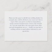 Eenvoudige Faux Zilver & Blauw Hart Bruiloft Detai Informatiekaartje (Achterkant)