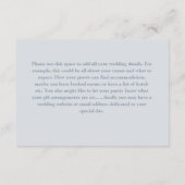 Eenvoudige Faux Zilver & Blauw Hart Bruiloft Detai Informatiekaartje (Achterkant)