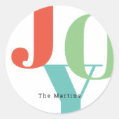 Eenvoudige feestdag in de kleuren van de feestdag ronde sticker (Voorkant)