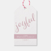 Eenvoudige feestdag met geblindeerde roze feestdag cadeaulabel (Voorkant)