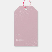 Eenvoudige feestdag met geblindeerde roze feestdag cadeaulabel (Achterkant)