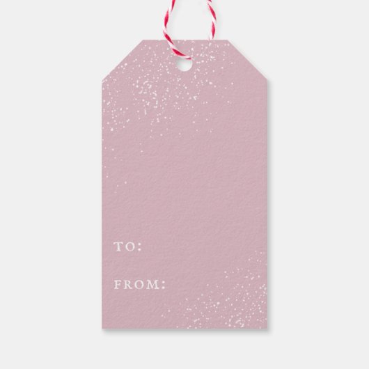 Eenvoudige feestdag met geblindeerde roze feestdag cadeaulabel (Achterkant)