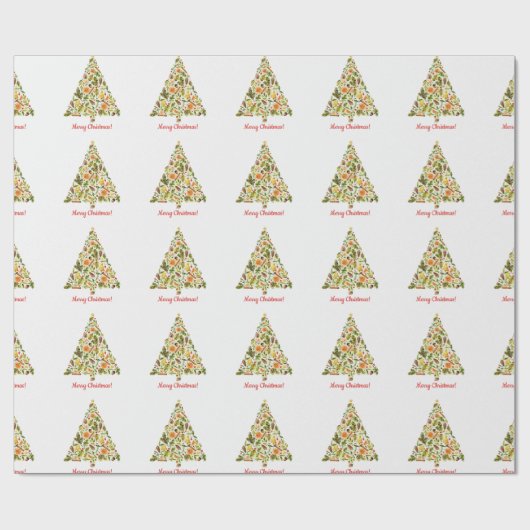 Eenvoudige feestdag met kerstbomen cadeaupapier (Vlak)