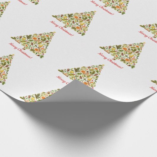 Eenvoudige feestdag met kerstbomen cadeaupapier (Hoek)