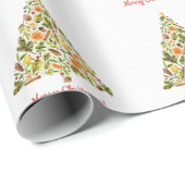 Eenvoudige feestdag met kerstbomen cadeaupapier (Rol Hoek)