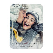 Eenvoudige feestdag voor Merry en Bright Foto Magneet (Verticaal)