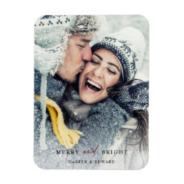 Eenvoudige feestdag voor Merry en Bright Foto Magneet