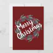 Eenvoudige feestdag voor prettig kerstscript, Kaar Feestdagenkaart (Voorkant)