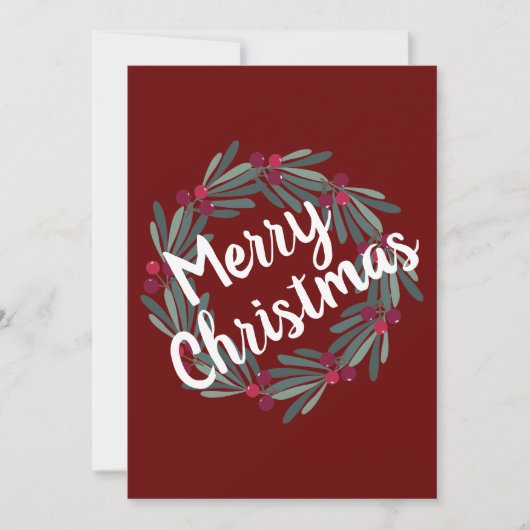 Eenvoudige feestdag voor prettig kerstscript, Kaar Feestdagenkaart (Voorkant)