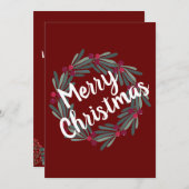 Eenvoudige feestdag voor prettig kerstscript, Kaar Feestdagenkaart (Voorkant / Achterkant)