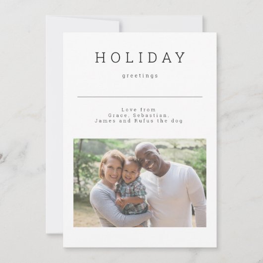 Eenvoudige feestdagen Foto persoonlijke Kaart (Voorkant)