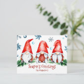 Eenvoudige feestdagen Gnomes kerstgroeten Briefkaart (Staand voorkant)