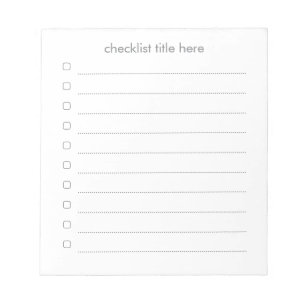 Eenvoudige feestelijke checklist notitieblok