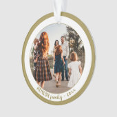 Eenvoudige feestelijke foto van de kerstfamilie ornament (voorkant)